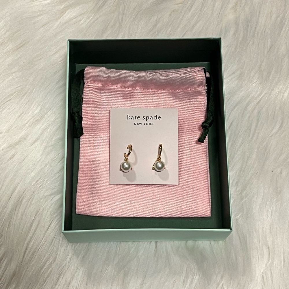 Kate Spade Pearl Hoop Earrings. BRAND NEW
